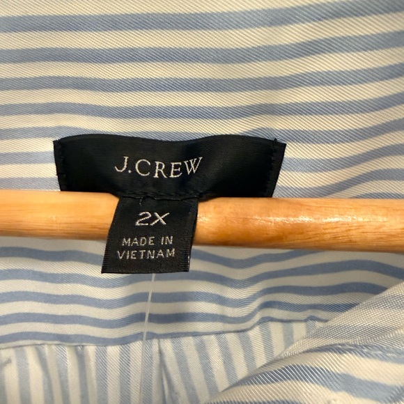 Blue Stripe Ruffle Button Down - Picture 4 of 4